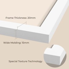 8×10 Picture Frames White Engineered Wood Plexiglass Wall Tabletop Display 3 Pac
