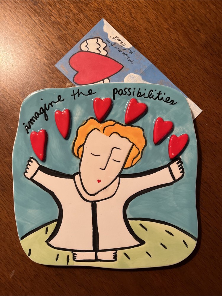 Imagine the Possibilities Hope Sandra Magsamen Silvestri Art Pottery Wall Plaque