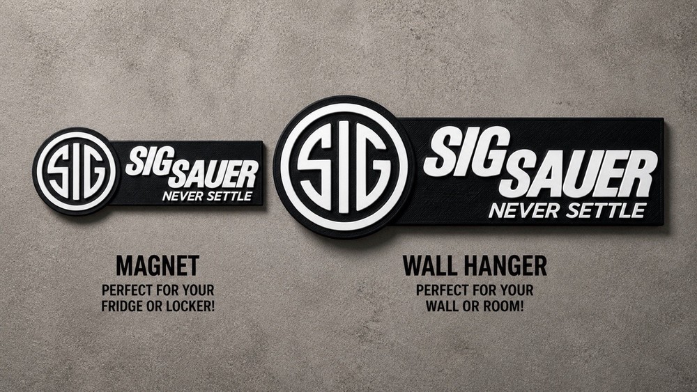 SIG SAUER Logo Magnet or Wall Hanger Sign 3D Printed Gun Room Decor