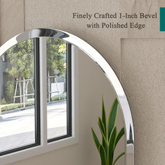 Frameless Arch Mirror 26″ x 38″ Beveled Edge Modern Decor for Any Room