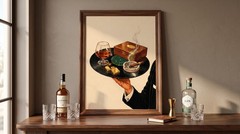 Vintage Cigar Vinyl Record Poster Whiskey Humidor Retro Bar Wall Art Decor