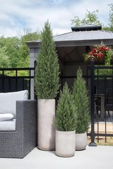 4FT Artificial Cedar Topiary Trees for Outdoor Set of 2, UV Resistant Faux Cedar