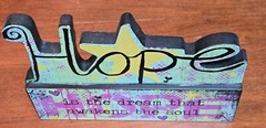 Wooden «HOPE» SIGN Block Shelf Sitter Wood SIGN Block Words of Encouragement