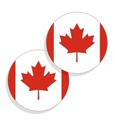 Canada Flag Stickers Flag Decals Vinyl Stickers Indoor Outdoor Round 4 pack