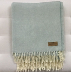 Ballard Designs CLASSIC HERRINGBONE Throw ~Glacier~ Blanket Soft & Cozy $159 NWT