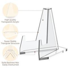 35 Pack Clear Acrylic Card Stand Mini Easel Trading Card Display Holders