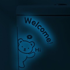 Glow in the Dark Blue Bear Wall Sticker PVC Removable Anti Static Decor 20x17cm