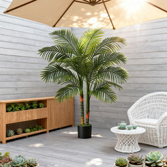 NOVAROOT Artificial 6Ft Tall Palm Tree with Lights Home Garden Decor Fake Trees