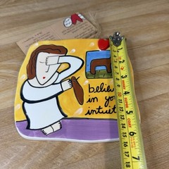VTG Silvestri Sandra Magsamen Wall Tile Plaque INSPIRATIONAL Hand Painted NWT x2