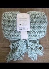 Threshold Throw Mixed Yarn Woven with Crossed Tassels Multi Green 50”X 60”