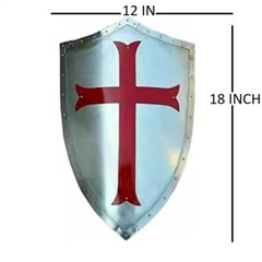 PERSONALIZED SS METAL SHIELD WITH CROSS SYMBOL ROYALTY