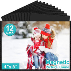 12 Pack Magnetic Picture Frame, Magnetic Frame with Black Border, Magnetic Ph…