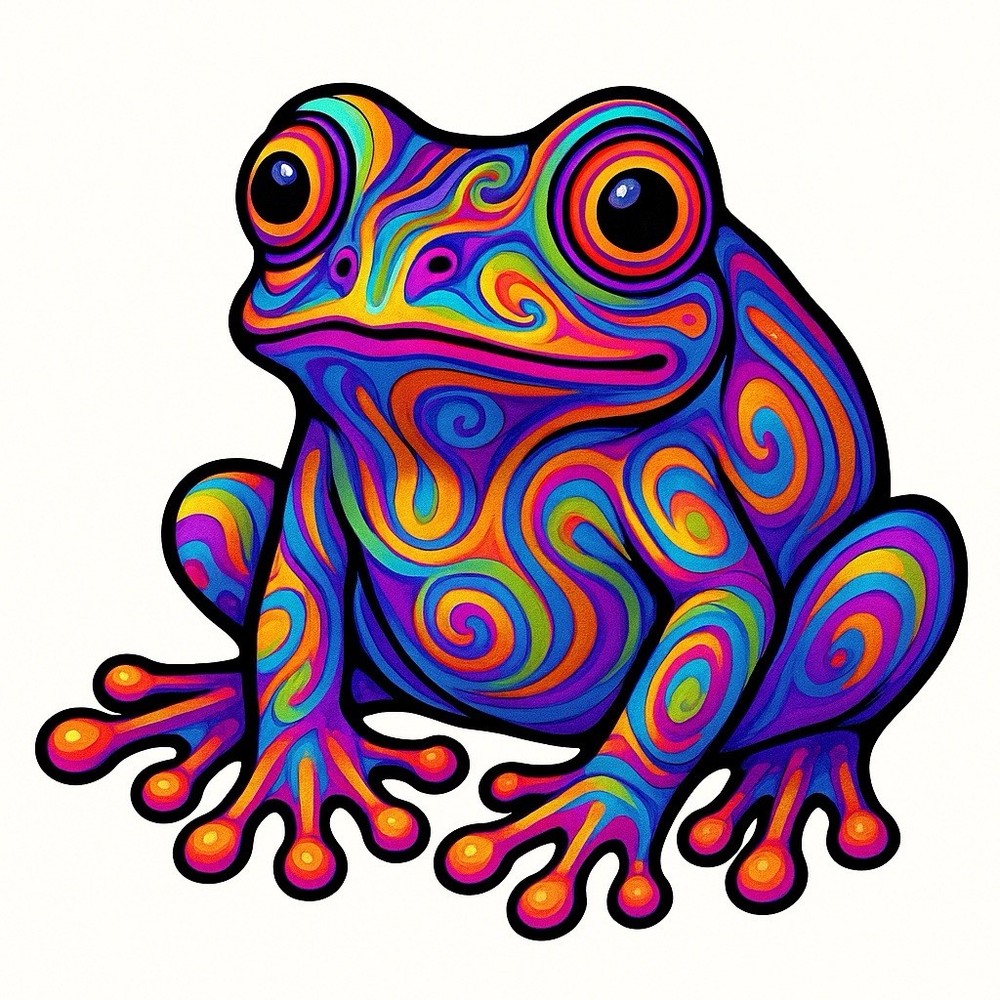 Psychedelic Tree Frog Tye Die vinyl decal sticker Waterproof 3” Colorful