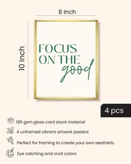 ImpressedCo Inspirational Wall Art Collage Posters for – 4 Pcs 8×10″ Green Mo…
