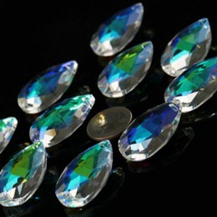 10* AB Crystal Glass Faceted Prism Suncatcher Lamp Bead Hanging DIY Home Pendant