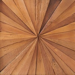 Rustic Teak Wood Wall Art – 17″x17″ Geometric Starburst Panel, Handcrafted Decor