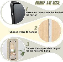 Over-The-Door Mirror Hanger, Adjustable 13.6 in Door Mirror Hanger with White