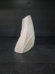 Organic White Vase Textured Wavy Triangle Unique Minimalism MCM