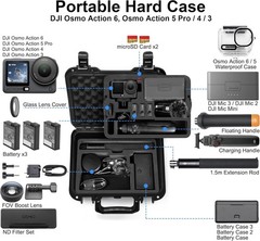 Portable Waterproof Hard Case for DJI Osmo Action 6/5 Pro/4/3 Action Camera,S…