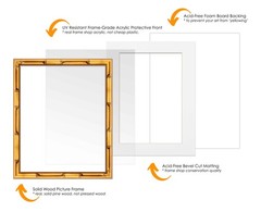 11×22 Frame Gold Bamboo With White Picture Mat For 11×22 Photo – Gold Bamboo 13x