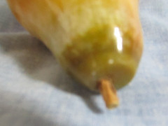 SOLID MARBLE MULTI COLOR FRUIT PEAR WITH WOOD STEM