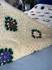 Absolutely STUNNING Handmade “3D” Multicolored Throw Blanket. Approx 63 X 66.