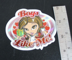 Boys Like Me! 2003 Y2K ODM Brand Imports Prism Holo Girl Power Vending Sticker