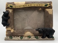 Vintage Big Bear Lake Photo Frame Lodge Cabin Woodland Decor 3 X 4 1/2 1990’s