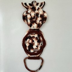 Vintage Owl Towel Holder 70s Macrame 19” Long Brown Kitchen Bathroom Decor Retro