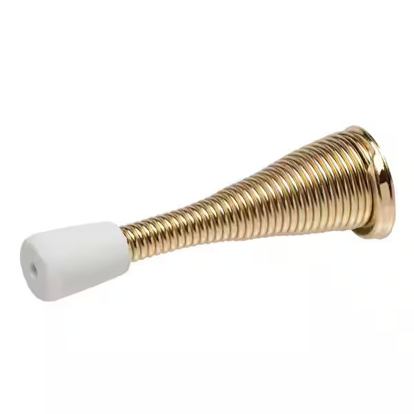 Pack of 4 Everbilt 4″ Bright Brass Finish Stainless Steel Long Spring Door Stop