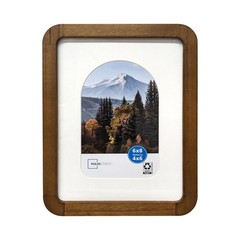 6×8 Inch Matted To 4×6 Inch Wood Table Top Picture Frame with Rounded Corners US