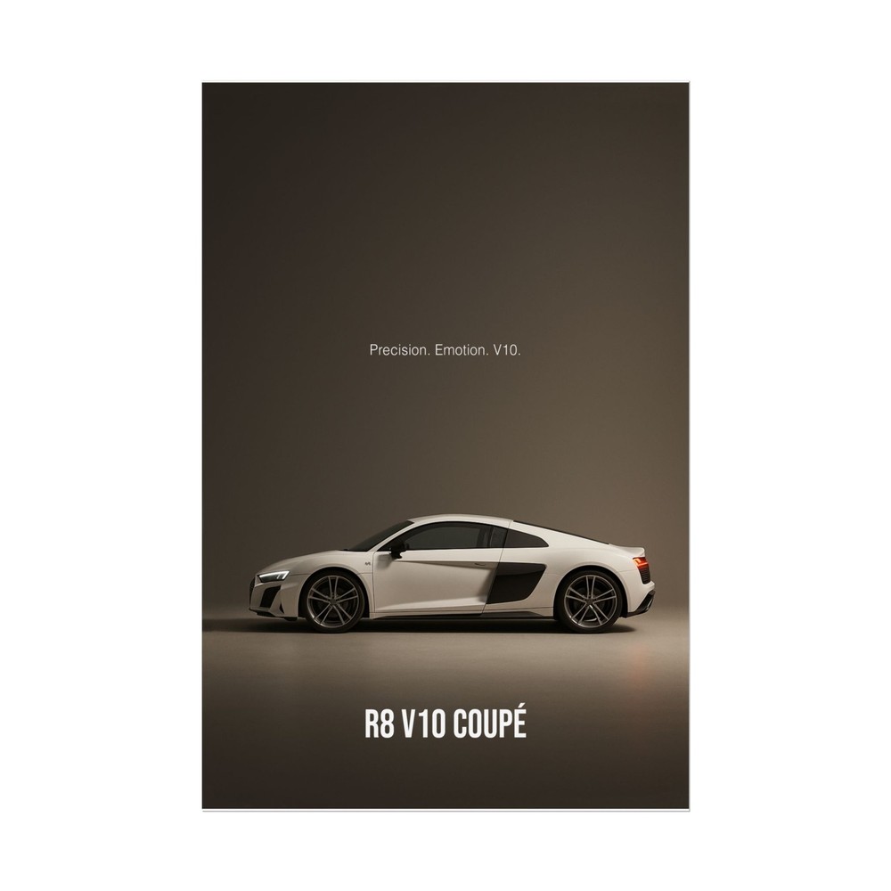Audi R8 V10 Poster – Modern Supercar Wall Art Print, Garage Decor