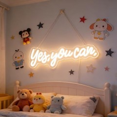 «Yes, You Can» LED Neon Sign Words Light Up Signs for Room Wall Art yes youcanW