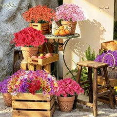 24 Bundles Vibrant UV Resistant Artificial Flowers – Indoor/Outdoor Decor