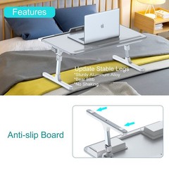 Laptop Bed Desk with Adjustable Heights and Angles, Upgraded-Sturdy Foldable …