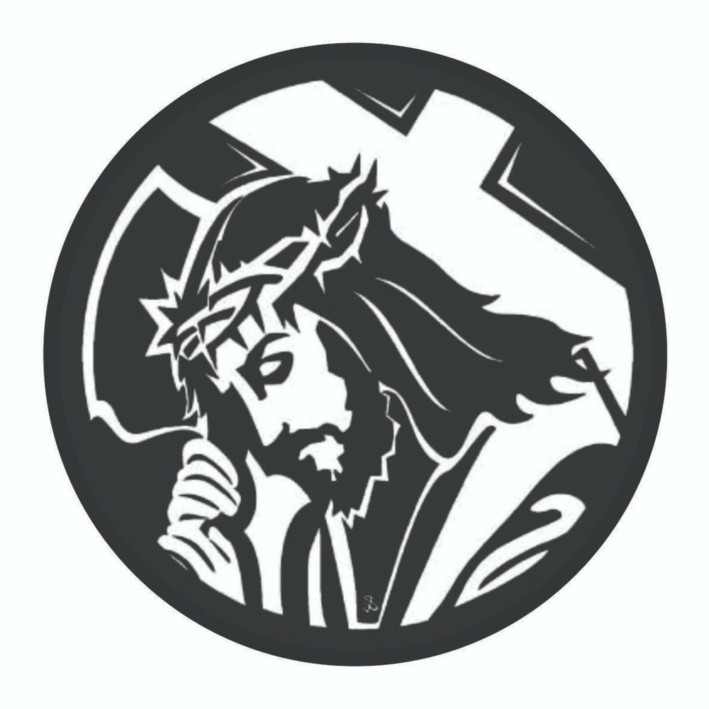 Jesus with Cross Sticker – Decal