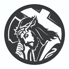 Jesus with Cross Sticker – Decal