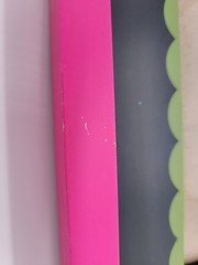 4 x 6 Wooden Photo Frame Double Layer Pink/Black Scallop Design 8 in H 9.5 L