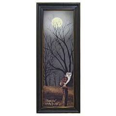 New «BARN OWL» by Billy Jacobs, Ready to Hang, Black Framed Print 20″h x 8″w