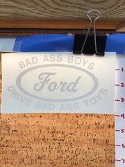 Bad Ass Boys Drive Badass Toys Ford – White – Vinyl Decal – Y7-1.72