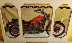 DEFECTIVE Vintage Harley Davidson 3 Piece Decorative Wall Mirror G3D