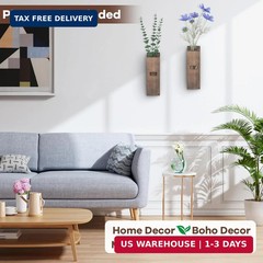 2 Pack Wood Wall Planter, Wall Decor Aesthetic for Living Room, Modern Farmhouse