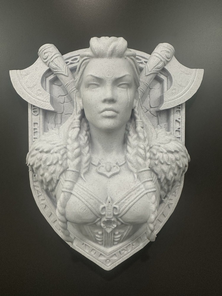 Valkyrie Wall Bust Viking Shield Maiden Norse Mythology Decor Sculpture 9x8x3”