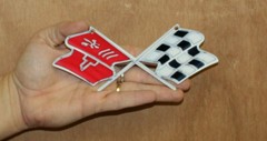 Corvette C3 Stingray Crossed Flag Emblem Steel Sign