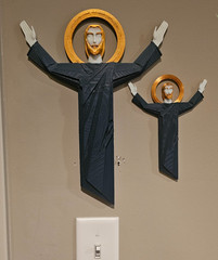 Notre Dame Fan Gift – Touchdown Jesus 3D Print – Blue Gold White Fighting Irish