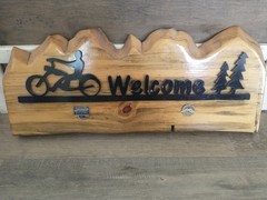 Wooden Welcome Motorycle Wall Plaque Handmade Harley Davidson Sturgis 2007