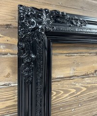 18 x 24 In stock ready to ship, compo Xl ornate corners wood frame, gloss black