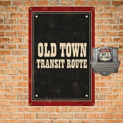 Bold Two Line Railway Route Sign Retro Metal Tin Sign 8×12