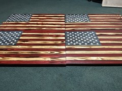 Handmade Rustic American Flag Made From Wood
