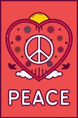 Peace Sign Heart Dove Flower Anti-nuclear Art Wall Room Poster – POSTER 20×30